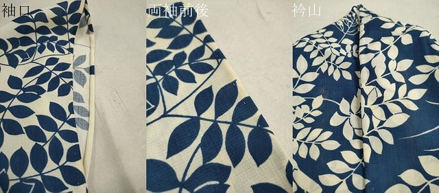 平和屋着物▽小紋 単衣 草花文 洗える着物 DAAU2710ud