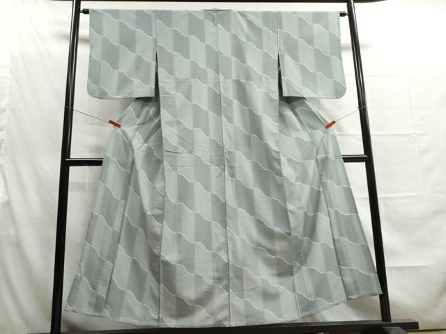平和屋着物▽小紋 単衣 変わり格子文 洗える着物 DAAU2720ud