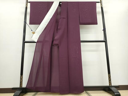 平和屋着物＊夏物　色無地　絽　暗紅色　正絹　逸品　DAAU2771ud