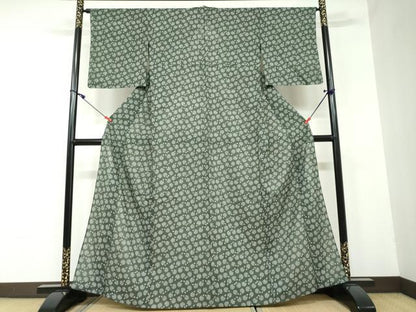 平和屋着物▽小紋 単衣 団扇 うちわ 洗える着物 DAAU2900ud