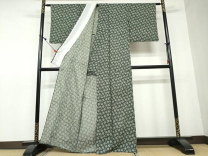 平和屋着物▽小紋 単衣 団扇 うちわ 洗える着物 DAAU2900ud