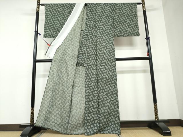 平和屋着物▽小紋 単衣 団扇 うちわ 洗える着物 DAAU2900ud