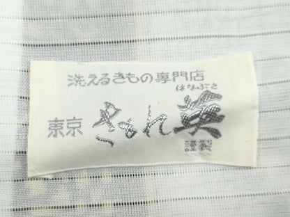 平和屋着物＊夏物 洗える最高級着物 ＜英＞はなぶさ謹製 小紋 絽 洋花文 洗える着物 DAAU2914ud