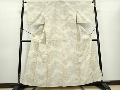 平和屋着物▽上質な紬 単衣 抽象文様 正絹 逸品 DAAU2984ud