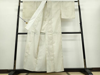平和屋着物▽小紋 単衣 変わり縞 洗える着物 DAAU2988ud