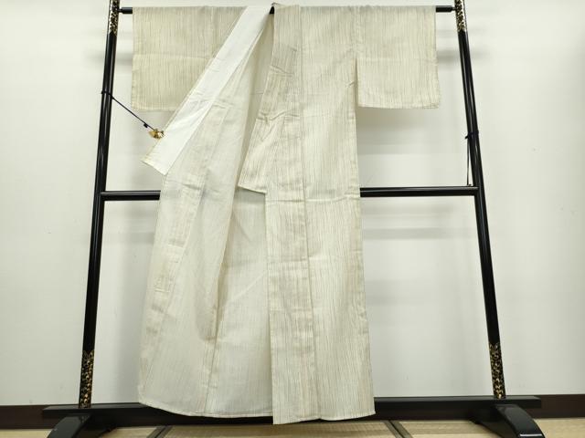 平和屋着物▽小紋 単衣 変わり縞 洗える着物 DAAU2988ud