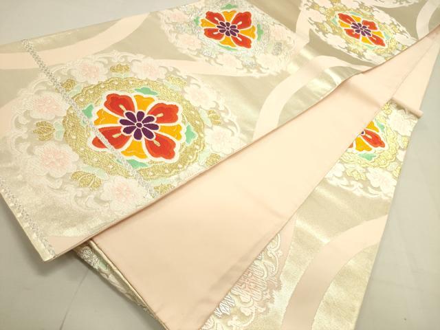 平和屋着物◎六通柄袋帯 唐織 宝相華 金銀糸 正絹 逸品 DAAU3075op