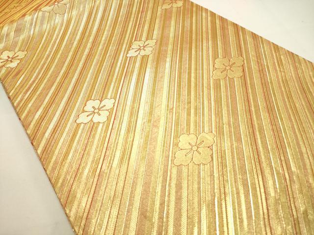 平和屋着物◎佐賀錦 両面 全通柄袋帯 立波文 金糸 正絹 逸品 DAAU3092op