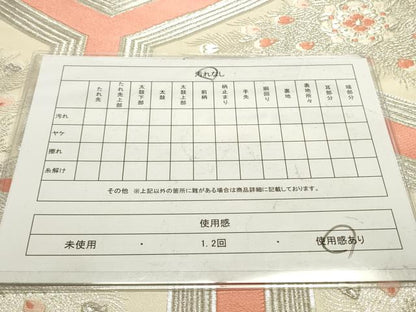 平和屋着物◎六通柄袋帯　唐織　毘沙門亀甲　銀糸　正絹　逸品　DAAU3135op