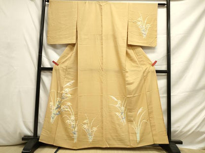 平和屋着物▽訪問着 単衣 女郎花 銀彩 正絹 逸品 DAAU3207op