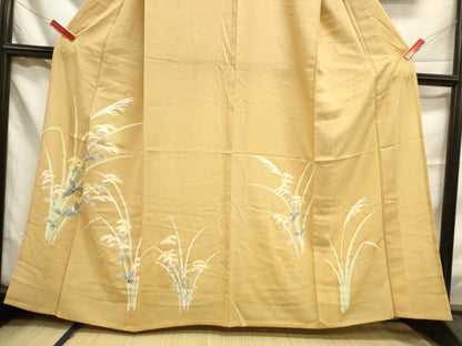 平和屋着物▽訪問着 単衣 女郎花 銀彩 正絹 逸品 DAAU3207op