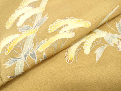 平和屋着物▽訪問着 単衣 女郎花 銀彩 正絹 逸品 DAAU3207op
