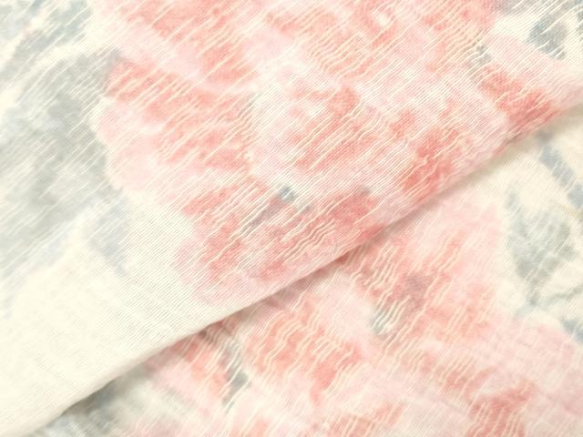 平和屋着物＊夏物 本場小千谷ちぢみ 牡丹 麻 逸品 DAAW0944op