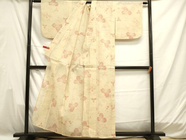 平和屋着物＊夏物 小紋 蔦の葉花文 DAAU3486op