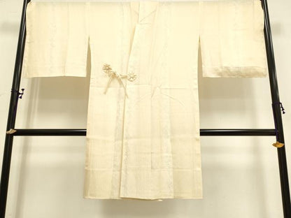 平和屋着物▽道中着 スリーシーズン 春夏秋 塵除け 花間道 銀彩 正絹 逸品 未使用 DAAU3588du