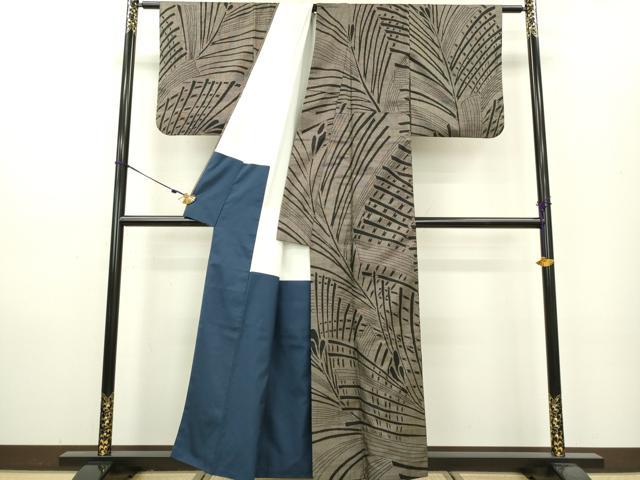 平和屋着物●本場大島紬 9マルキ 松葉文 正絹 逸品 DAAU3938du