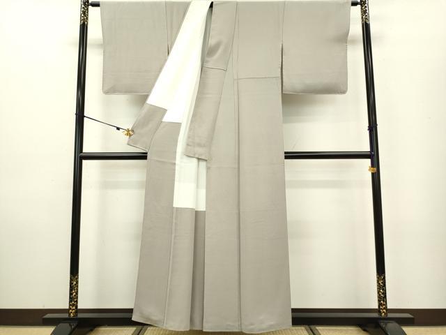 平和屋着物●上質な色無地　江戸鼠色　正絹　逸品　DAAU3940du