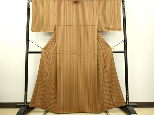 平和屋着物●上質な小紋 縞 正絹 逸品 DAAU3947du