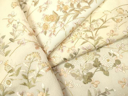 平和屋着物●訪問着　総刺繍　草花文　暈し染め　金糸　正絹　逸品　DAAU3957du