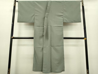 平和屋着物●男性　色無地　アンサンブル　長羽織・長襦袢（袷）セット　灰汁色　洗える着物　DAAU3963du