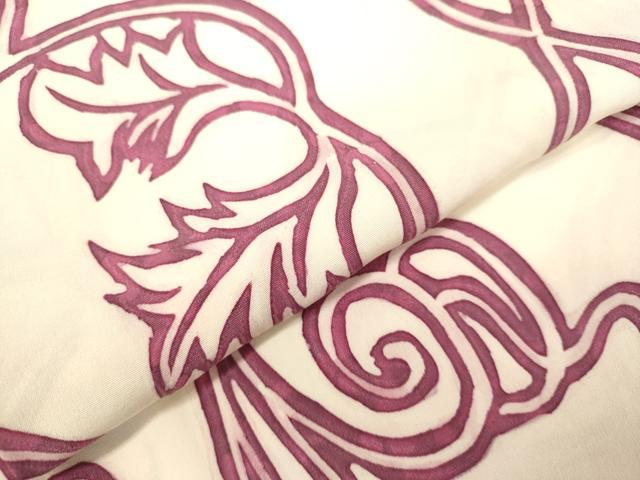 平和屋着物●上質な小紋 手描き 葡萄蔦の葉文 正絹 逸品 DAAU3967du