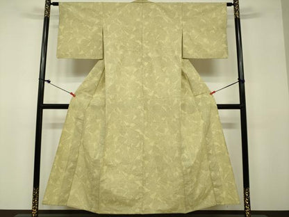 平和屋着物▽上質な紬 単衣 松葉文 正絹 逸品 DAAU3976du