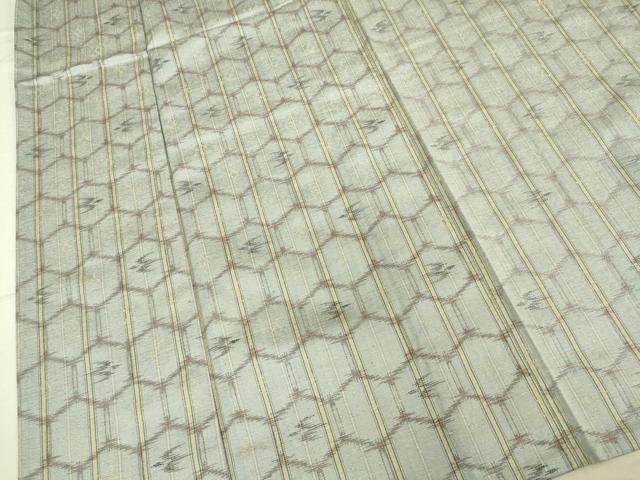 平和屋着物▽上質な紬 単衣 亀甲文 正絹 逸品 DAAU3977du