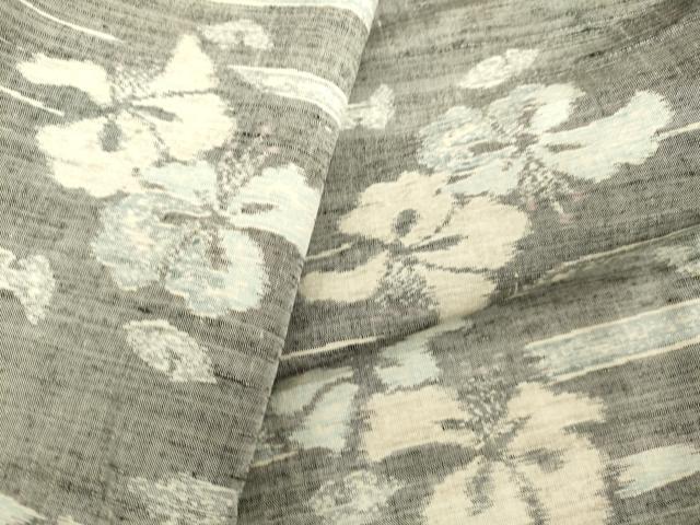 平和屋着物▽上質な紬 単衣 舞花文 正絹 逸品 DAAU3979du