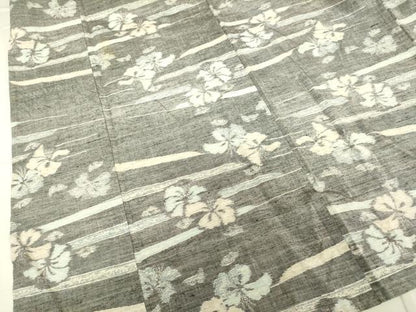 平和屋着物▽上質な紬 単衣 舞花文 正絹 逸品 DAAU3979du