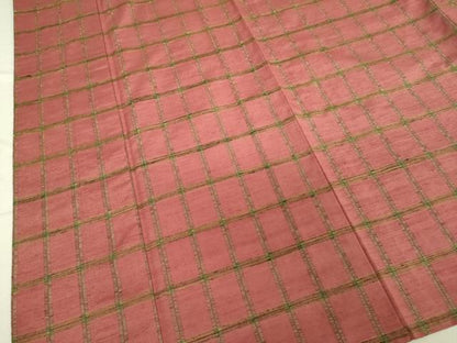 平和屋着物▽上質な紬 単衣 格子 正絹 逸品 DAAU3980du