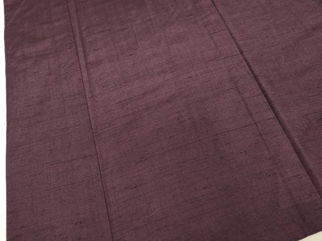 平和屋着物▽上質な紬　単衣　暗い似せ紫色　正絹　逸品　DAAU3985du