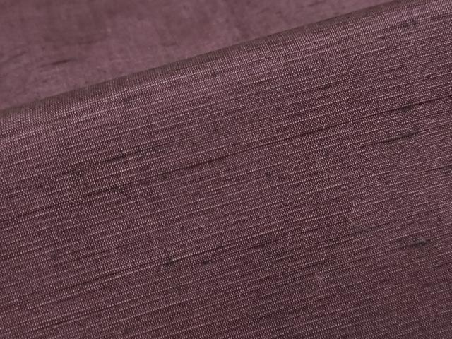 平和屋着物▽上質な紬　単衣　暗い似せ紫色　正絹　逸品　DAAU3985du