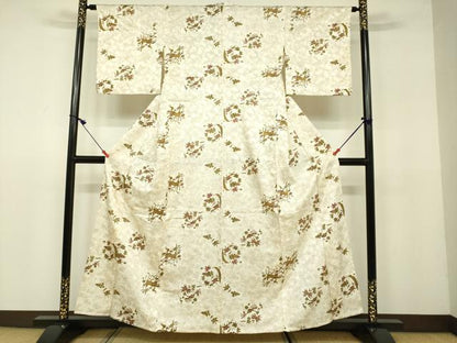 平和屋着物▽上質な小紋 単衣 鳥獣花文 正絹 逸品 DAAU3989du