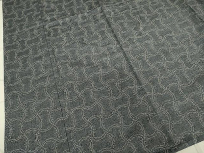 平和屋着物▽翠輝紬 単衣 変わり格子 反端付き 正絹 逸品 DAAU3990du