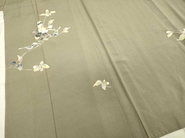 平和屋着物▽訪問着 単衣 作家物 枝花に休み鳥 鈴乃屋扱い 正絹 逸品 DAAU3991du
