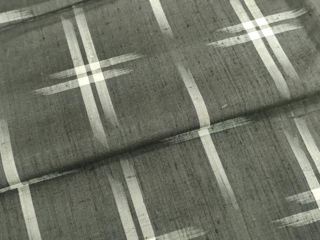 平和屋着物▽上質な紬 単衣 井桁絣 正絹 逸品 DAAU3995du