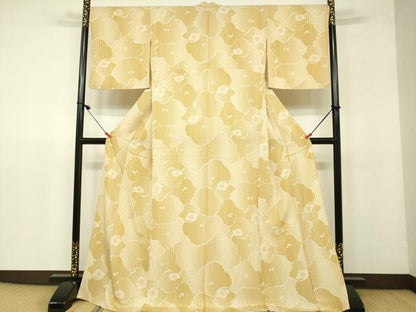 平和屋着物▽上質な小紋 単衣 舞花文 正絹 逸品 DAAU3999du