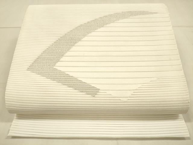 平和屋着物＊夏物 絽綴れ 八寸名古屋帯 抽象文様 銀糸 DAAW4255cm