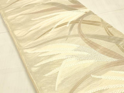 平和屋着物＊夏物　六通柄袋帯　草葉文　金銀糸　正絹　逸品　DAAU4427cm