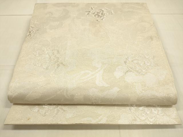 平和屋着物＊夏物　六通柄　本袋帯　草花文　銀糸　正絹　逸品　DAAU4462cm