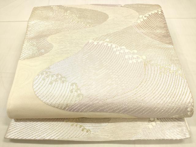 平和屋着物＊夏物　六通柄袋帯　流水文　金銀糸　正絹　逸品　DAAU4474cm
