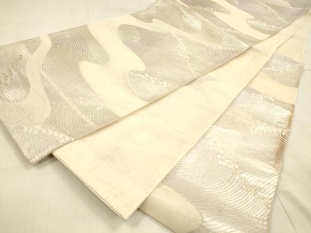 平和屋着物＊夏物　六通柄袋帯　流水文　金銀糸　正絹　逸品　DAAU4474cm