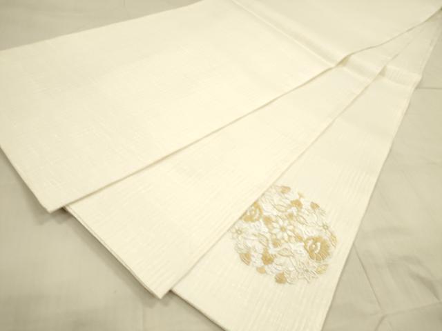 平和屋着物＊夏物 太鼓柄袋帯 総刺繍 舞花文 正絹 逸品 DAAW4257cm