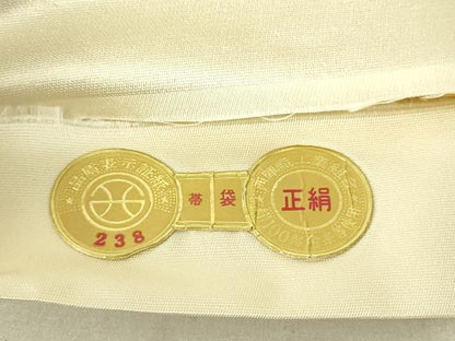 平和屋着物◎西陣 堀健謹製 六通柄袋帯 牡丹 金糸 証紙付き 正絹 逸品 DAAU4569qp