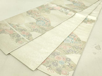 平和屋着物◎佐賀錦 六通柄袋帯 扇面御所解紋 金銀糸 正絹 逸品 DAAU4581qp
