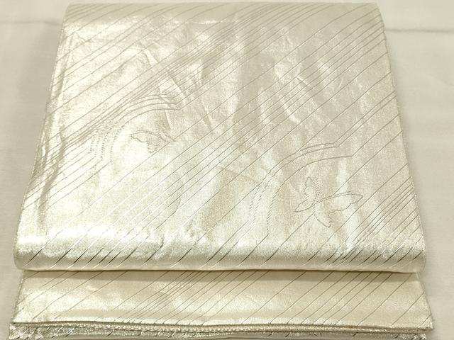 平和屋着物◎六通柄袋帯 舞蝶文 金銀糸 正絹 逸品 DAAU4675qp