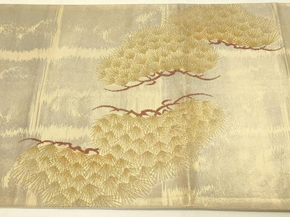 平和屋着物◎六通柄袋帯　松葉文　金糸　引箔　正絹　逸品　DAAU4678qp