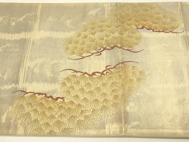 平和屋着物◎六通柄袋帯　松葉文　金糸　引箔　正絹　逸品　DAAU4678qp