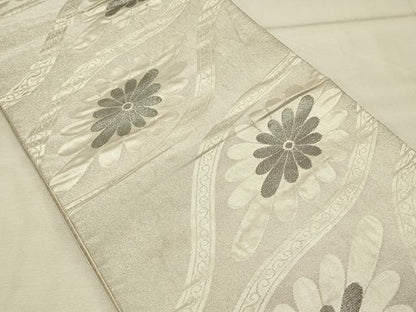平和屋着物◎六通柄袋帯　プラチナつづれ　立涌花文　正絹　逸品　DAAU4738qp