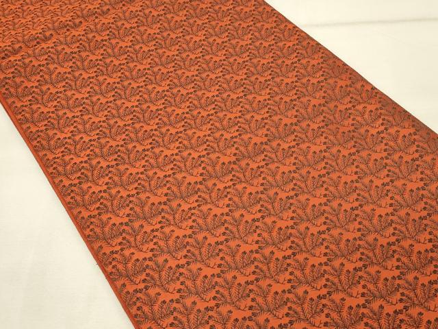 平和屋着物◎全通柄袋帯　草花文　正絹　逸品　DAAU4790qp